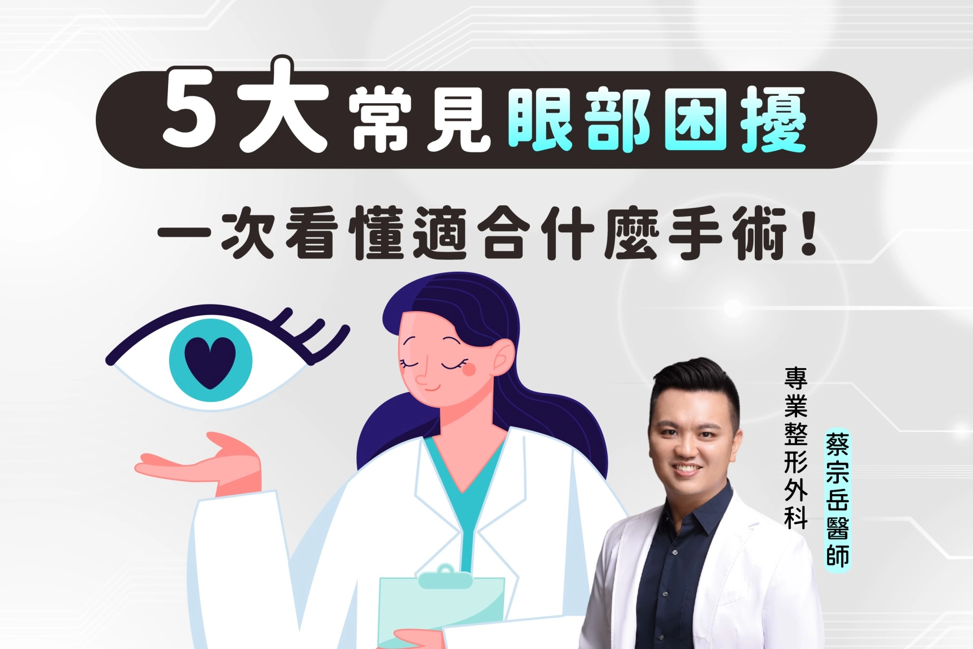 五大常見眼部困擾，一次看懂適合什麼手術！