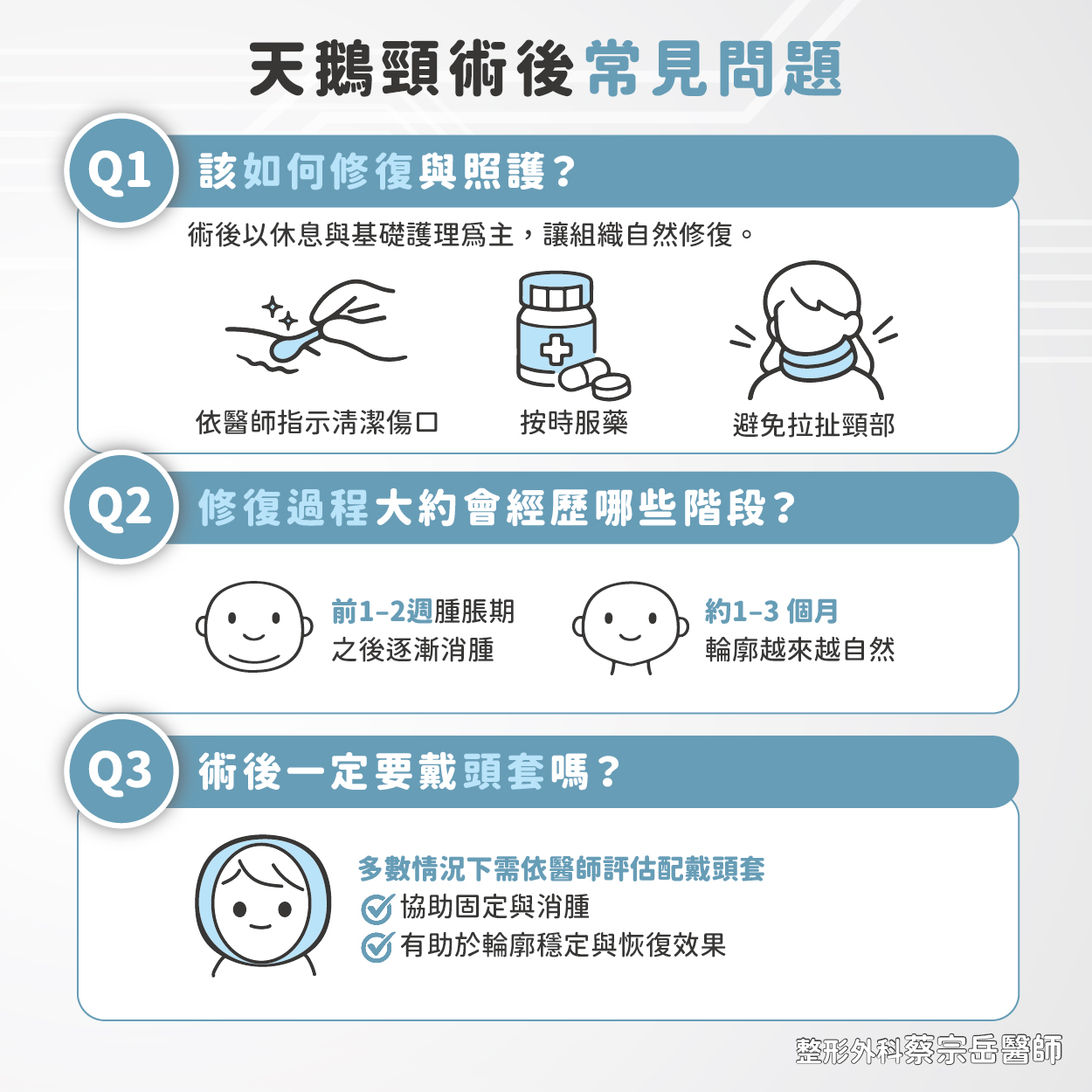 【天鵝頸術後｜常見 10 大 Q&A 🤍】讓你在決定前，更清楚整個修復過程，更安心💖